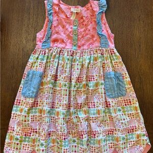 Matilda Jane Pink and Blue Floral Kids Dress